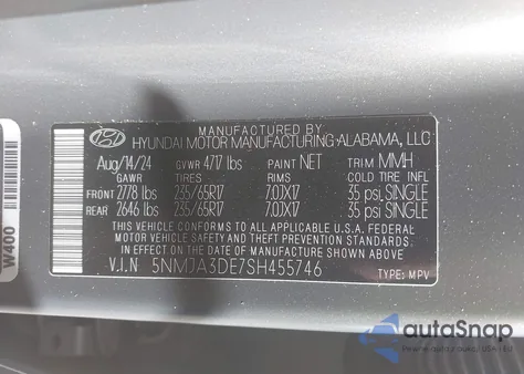 2025 Hyundai Tucson Se из США, поврежденный, VIN 5NMJA3DE7SH455746